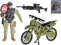 Posérbar actionfigur af soldat 10 cm med tilbehør