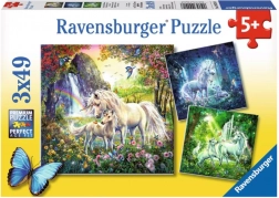 RAVENSBURGER puslespil Vidunderlige enhjørninger 3x49 brikker