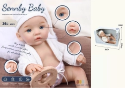 Stofdukke baby med hue Jagoda 32 cm