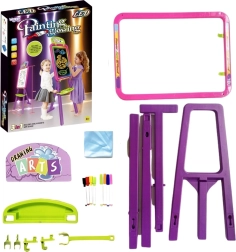 Woopie børnetavle 3-i-1 magnetisk, tør-slet og tegning med lys