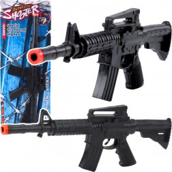 Legetøjsgevær – mekanisk med skudlyd, sort 32 cm