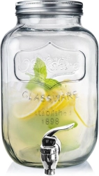 Glasdrinksdispenser med hane 4 l