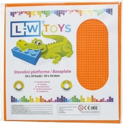 L-W Toys stor byggeplade 50 × 50 knopper orange