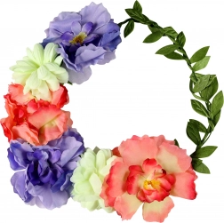 Hårbøjle Krans med Farverige Blomster