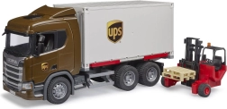 BRUDER Scania Super 560R UPS-logistiklastbil med gaffeltruck
