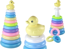 Stablepyramide med and, 12 ringe (39 × 17,5 × 17,5 cm)