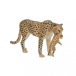 Mojo gepard med unge – realistisk figur til børn og samlere