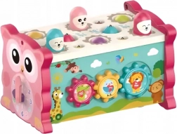 CHIPOLINO Motorisk aktivitetskube 8-i-1 Ugle Lyserød