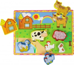 Træ 3D puttekasse Gård