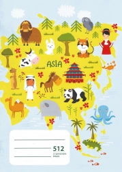 Skolehæfte A5 med hjælpelinjer til førsteklasser, 10 ark