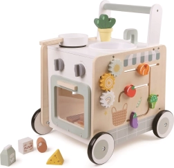 2Kids Toys gåvogn i træ med legekøkken