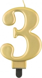 Guld fødselsdagslys tal 3
