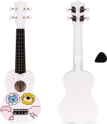 Børne ukulele i træ med 4 nylonstrenge og plekter ECOTOYS
