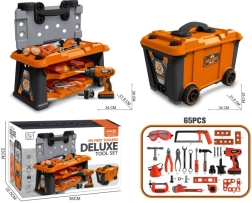 Værkstedssæt til små gør-det-selv-folk i kuffert på hjul