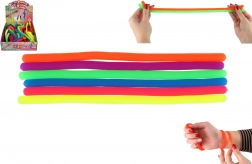 Antistress strækbar silikonelegetøj 27 cm, 6 farver, 60 stk i boks
