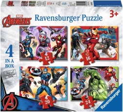 RAVENSBURGER Puslespil Avengers: Jordens mægtigste helte 4-i-1 (12,16,20,24 brikker)