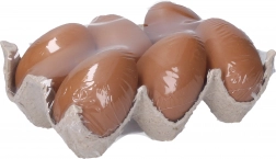 Dekorative plastæg brune 6 cm, 6 stk