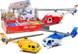 Metal redningshelikopter med friktionsdrev og åbne døre