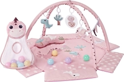 TinyMini Dino Pink aktivitetsmåtte med bøjle og bolde til børn
