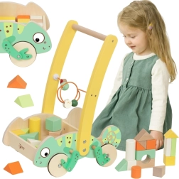 Classic World træ-gåvogn Kamæleon med klodser