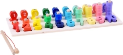 Træpædagogisk legetøj til at lære tal med fiskestang