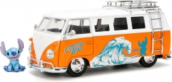 Stitch figur 4 cm og Volkswagen T1 model 1:24 fra Jada Toys