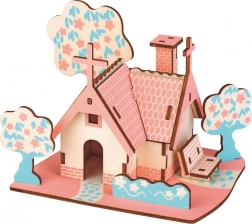 Woodcraft træ 3D-puslespil amerikansk hytte