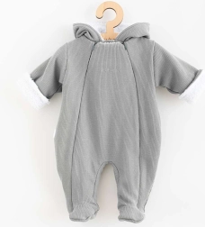 Ammende vinterheldragt med hætte NEW BABY Frosty, grå, str. 68 (4–6 måneder)