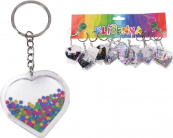 Akrlylnøglering med glimmer – hjerte