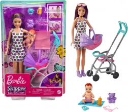 Barbie Skipper babysitter – klapvogn med baby og tilbehør