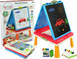 Børnebord 3-i-1 Magnetisk og Kridttavle Blå