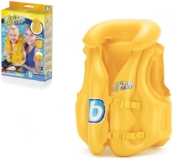 Oppustelig Swim Safe-vest gul, 3 kamre, 51 x 46 cm, i æske 14 x 21 x 4 cm, fra 3-6 år