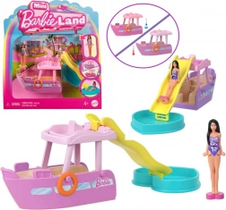 Mini båd med rutsjebane og hjerteformet bassin MINI BARBIE LAND fra Mattel