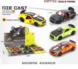 Sportbil i metal 1:36 med åbningsbare døre og pull-back motor