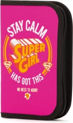 Skolepenalhus Super Girl stay calm – 1-lags, uden indhold
