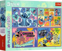 Puslespil 4×250 brikker Lilo & Stitch