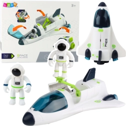 Rumskib med astronauter og køretøj med lys og lyde