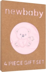 New Baby Sweet Bear-gavesæt til spædbørn, lyserødt, 4 dele – Lyserød 53584
