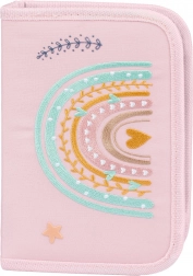 skolepenalhus etui med ét lag pink regnbue