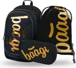 SÆT 3 stk BAAGL Core Metallic Bronze: rygsæk, penalhus, pose