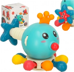 Sanselegetøj og bidering til spædbørn – blæksprutten Bibi-Inn blå