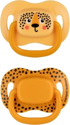 Canpol babies sæt af symmetriske silikonesutter Mountains 0–6 m, 2 stk. – Orange