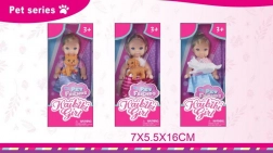 Dukke med krammedyr 11,5 cm