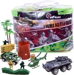 Stor militærsæt med tanks og soldaterfigurer