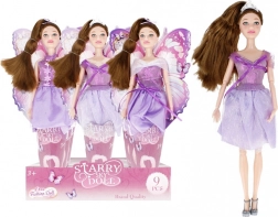 dukke i lilla kjole 29 cm