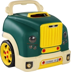 Grøn adskillelig lastbil – børneværksted med værktøj