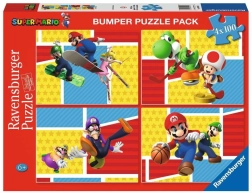 Puslespil 4×100 brikker Super Mario