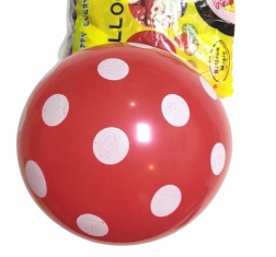 Latexballoner røde med prikker 12 tommer
