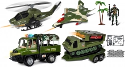 Militær konvojbil med trailer og soldat 63 cm