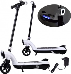 Elektrisk løbehjul med LED-belysning til børn – Hvid